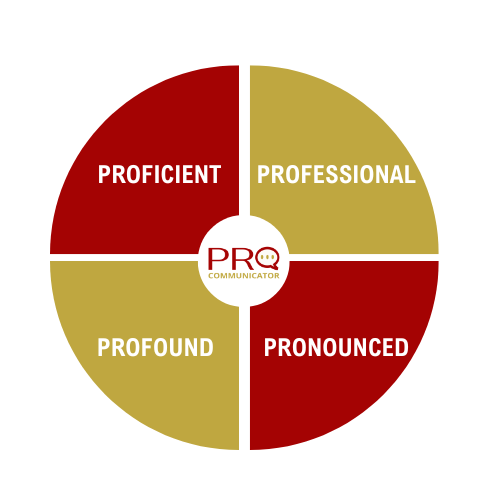 The four PROs: Proficient, Professional, Pronounced, Profound